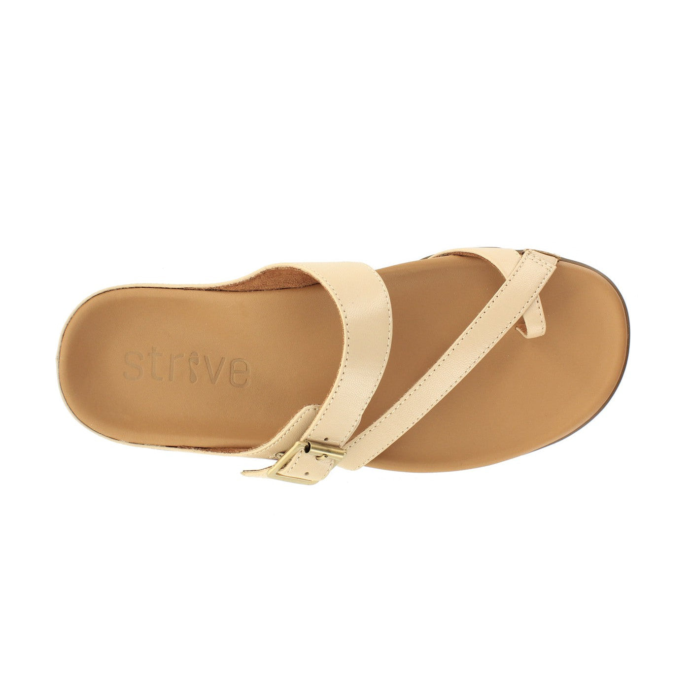 Strive Nusa Ladies Nude Leather Arch Support Toe Post Sandals-elevate your sole