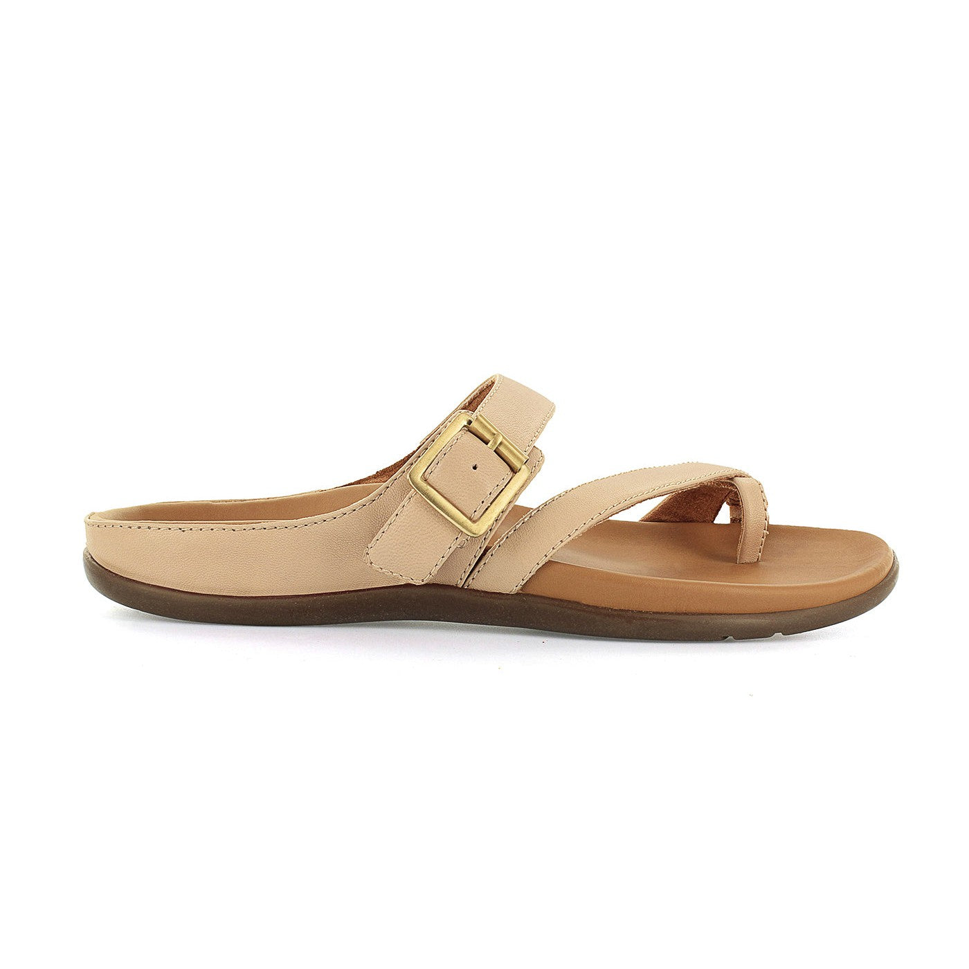 Strive Nusa Ladies Nude Leather Arch Support Toe Post Sandals-elevate your sole