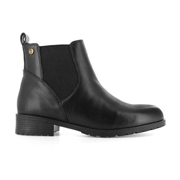 Strive Windsor Ladies Black Leather Arch Support Side Zip Ankle Boots-elevate your sole