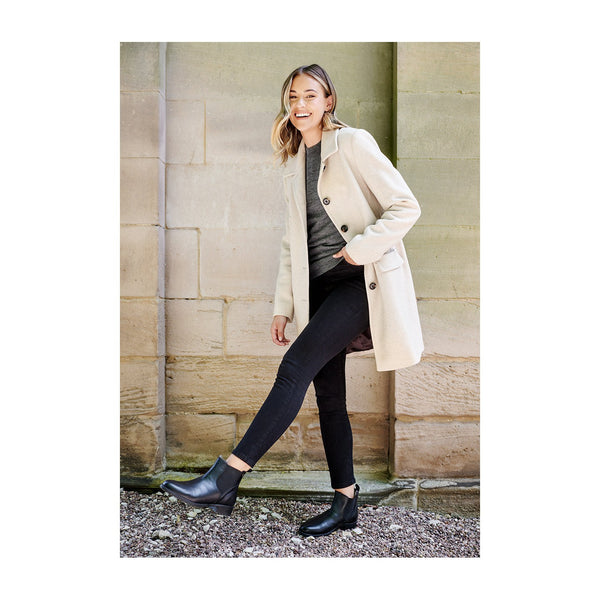 Strive Windsor Ladies Black Leather Arch Support Side Zip Ankle Boots-elevate your sole