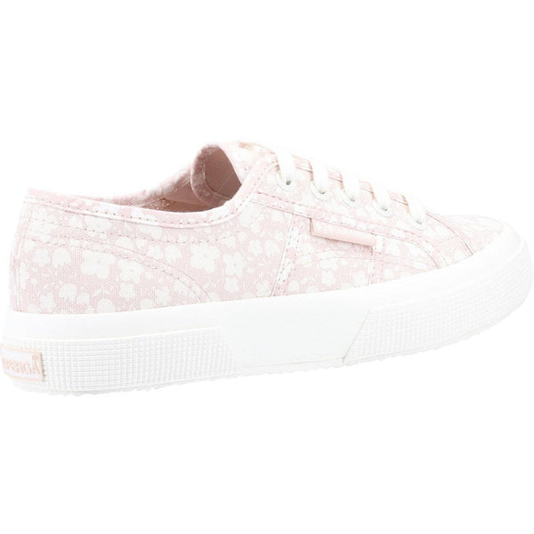 Superga 2750 Print Ladies White And Pink Cotton Lace Up Trainers-elevate your sole