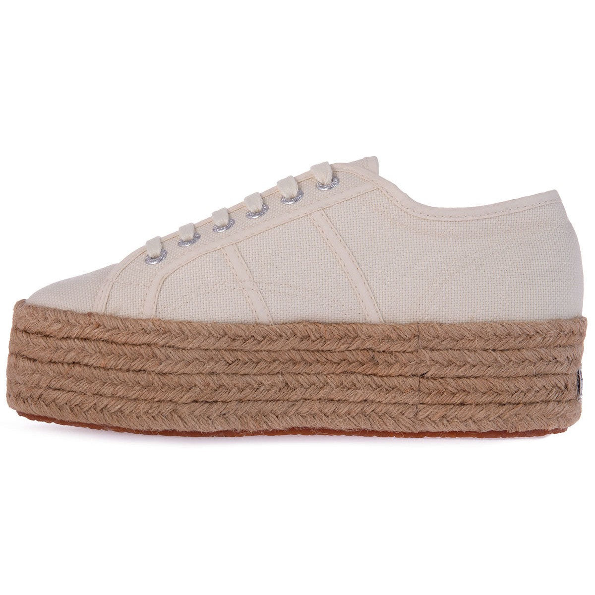 Superga 2790 Rope Ladies Beige Cotton Lace Up Trainers-elevate your sole