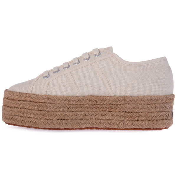 Superga 2790 Rope Ladies Beige Cotton Lace Up Trainers-elevate your sole