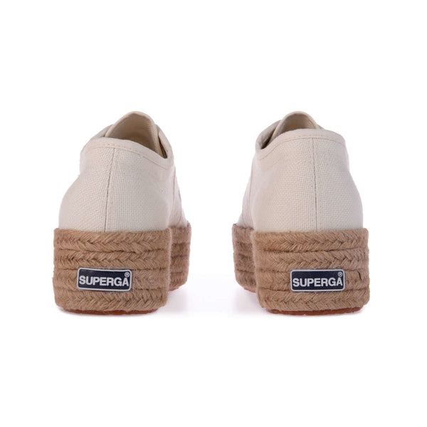 Superga 2790 Rope Ladies Beige Cotton Lace Up Trainers-elevate your sole