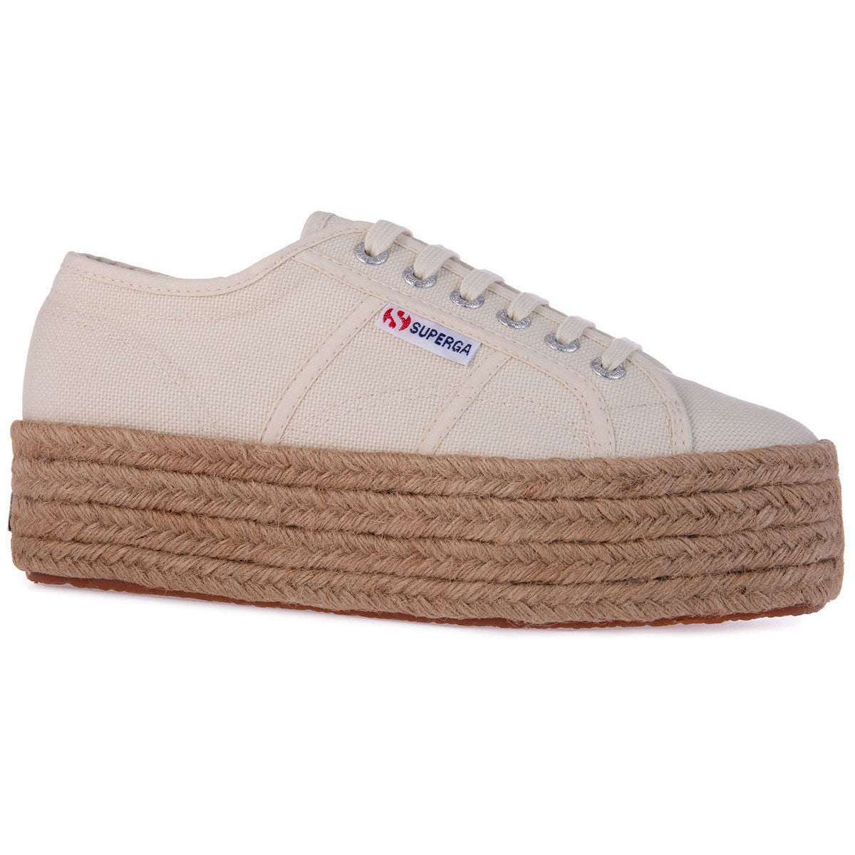 Superga 2790 Rope Ladies Beige Cotton Lace Up Trainers-elevate your sole