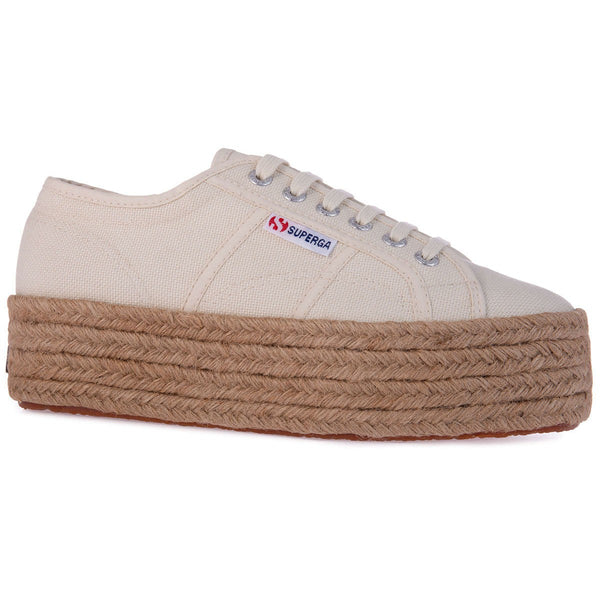 Superga 2790 Rope Ladies Beige Cotton Lace Up Trainers-elevate your sole