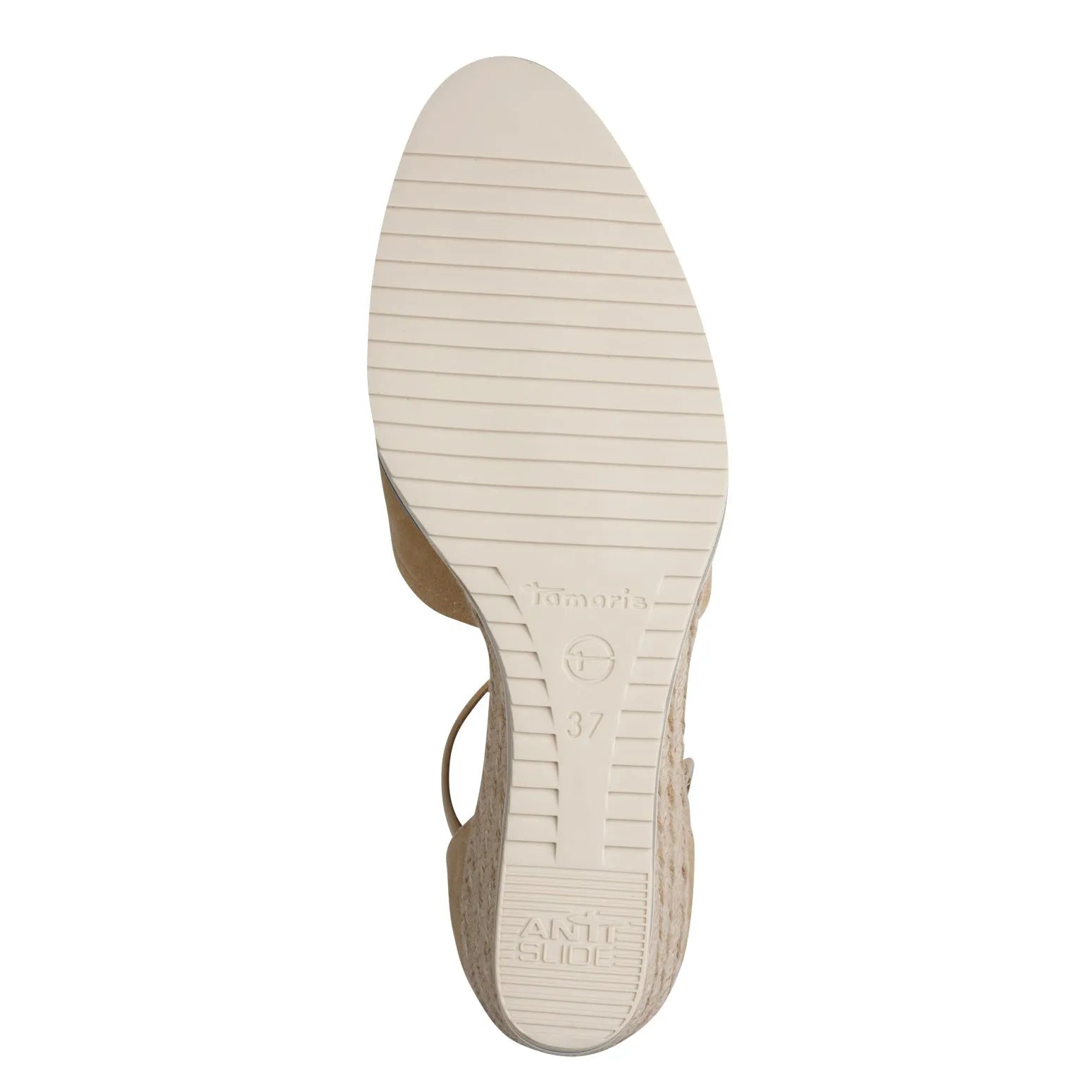 Tamaris women's tan leather touch fastening sandals with slip-resistant sole and open toe design.