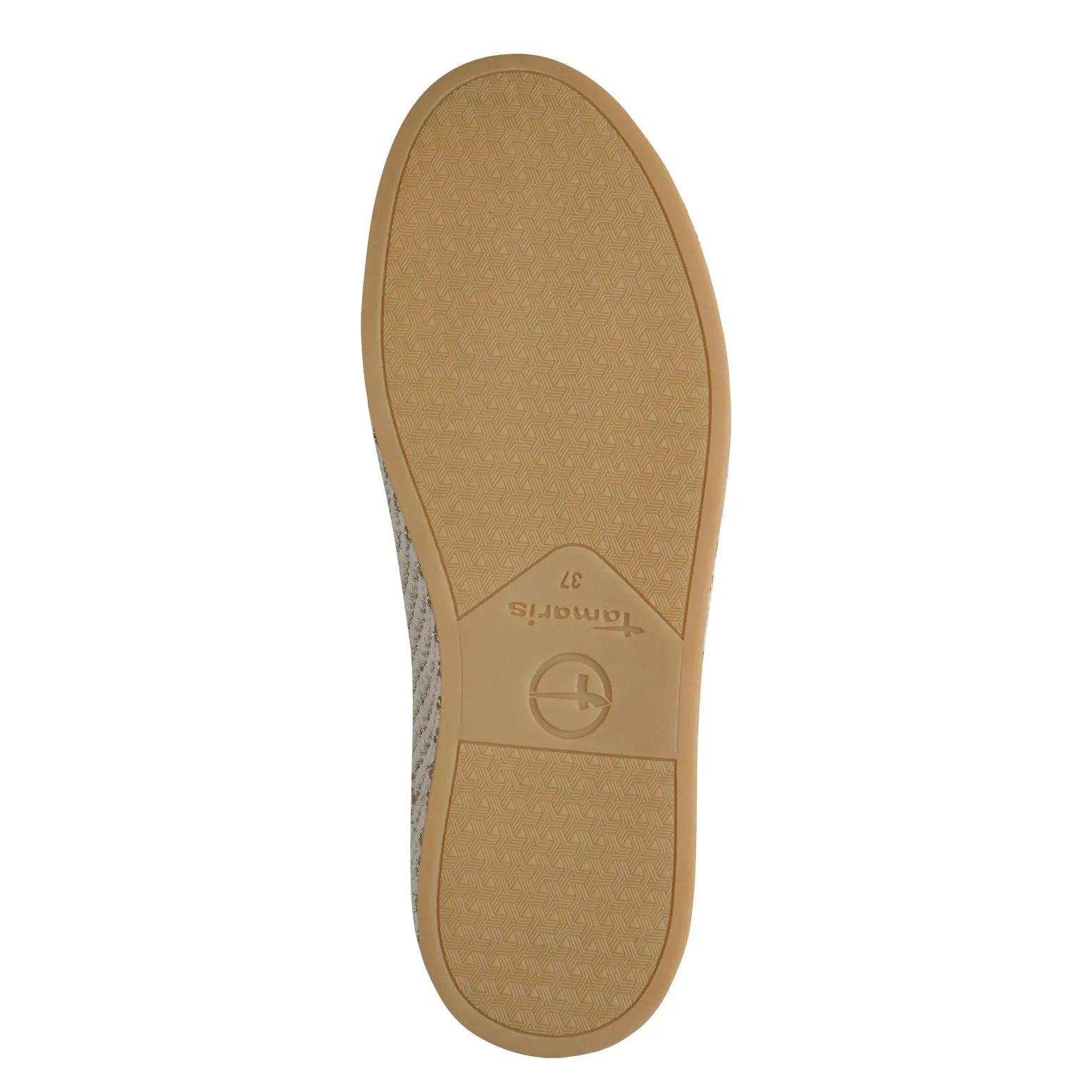 White lace-up ladies shoes with textured material and rubber sole, size 37, branded Tamaris.