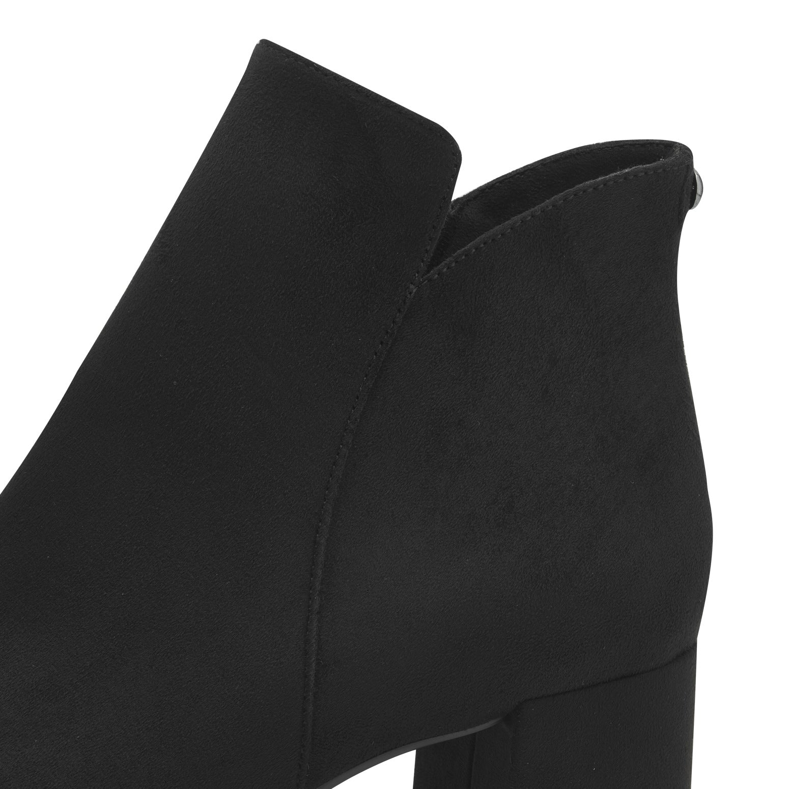 Tamaris women's black textile ankle boots with side zipper, stylish block heel and modern design.