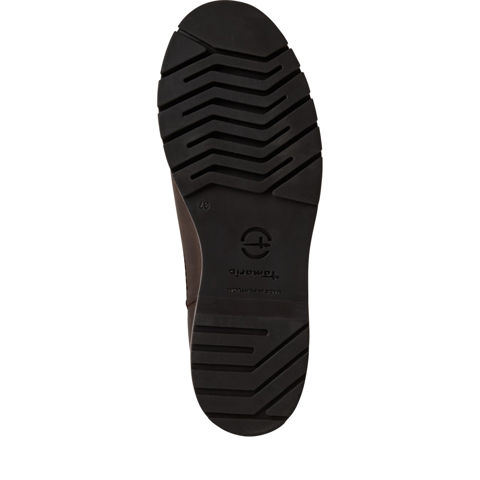 Tamaris women's brown leather pull-on ankle boots with chunky sole, size 37, stylish and comfortable footwear.