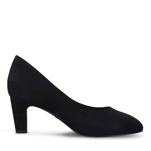 Tamaris 22418-29 001 Ladies Black Textile Slip On Heels-elevate your sole