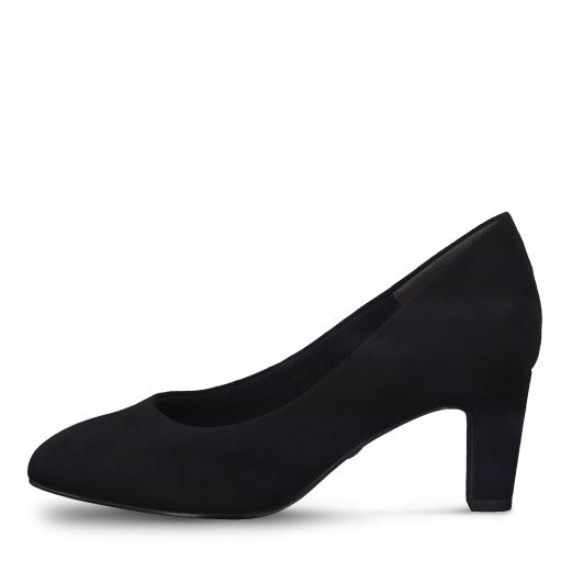 Tamaris 22418-29 001 Ladies Black Textile Slip On Heels-elevate your sole