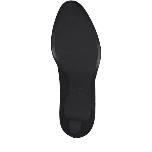 Tamaris 22418-29 001 Ladies Black Textile Slip On Heels-elevate your sole
