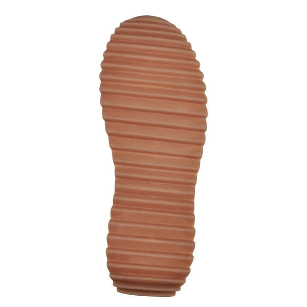 Light gold textile lace-up trainers with ribbed sole and cushioned design.