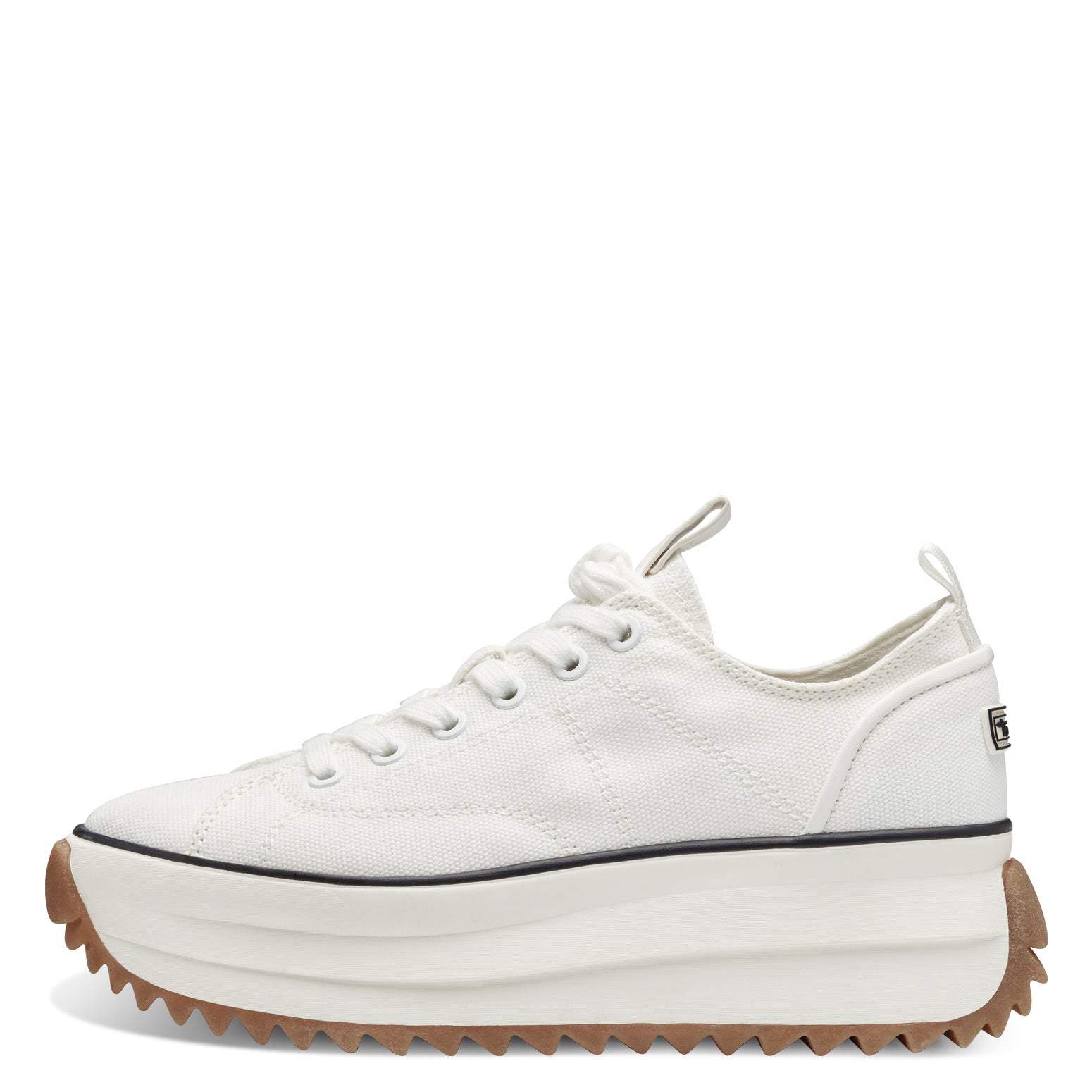 Tamaris 23731-41 women's white textile lace-up trainers with chunky platform sole and gum rubber outsole.