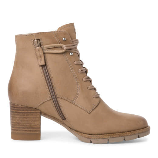Tamaris 25108-29 474 Ladies Desert Nubuck Zip & Lace Ankle Boots-elevate your sole