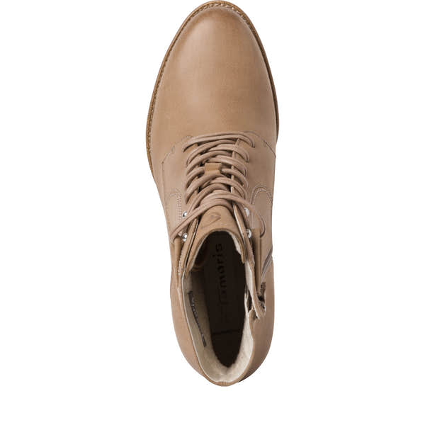 Tamaris 25108-29 474 Ladies Desert Nubuck Zip & Lace Ankle Boots-elevate your sole