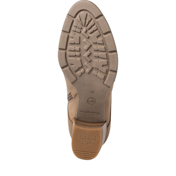 Tamaris 25108-29 474 Ladies Desert Nubuck Zip & Lace Ankle Boots-elevate your sole