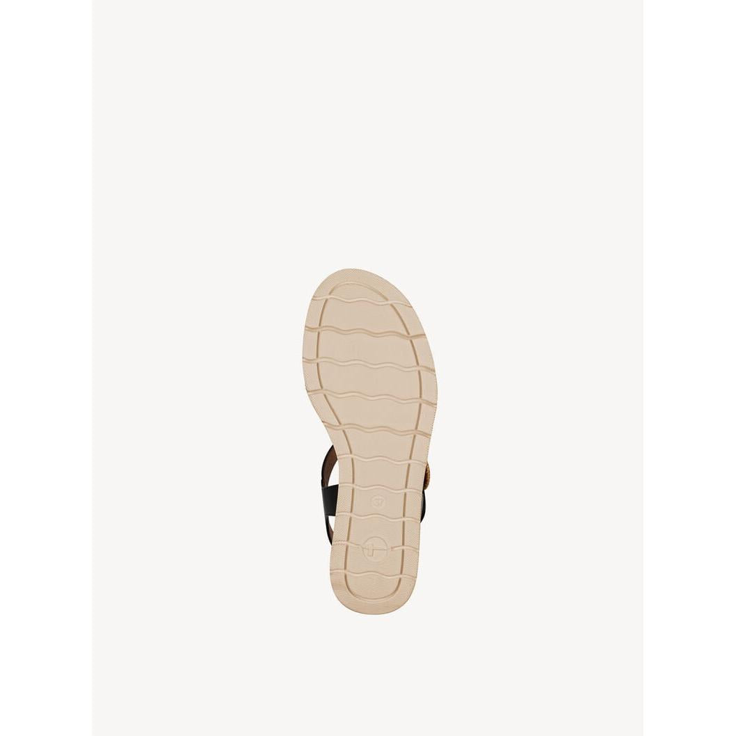 Tamaris Ladies Navy Leather Sandals with Touch Fastening and Cushioned Sole, Bottom View