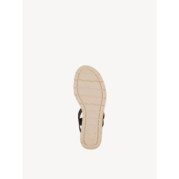 Tamaris Ladies Navy Leather Sandals with Touch Fastening and Cushioned Sole, Bottom View