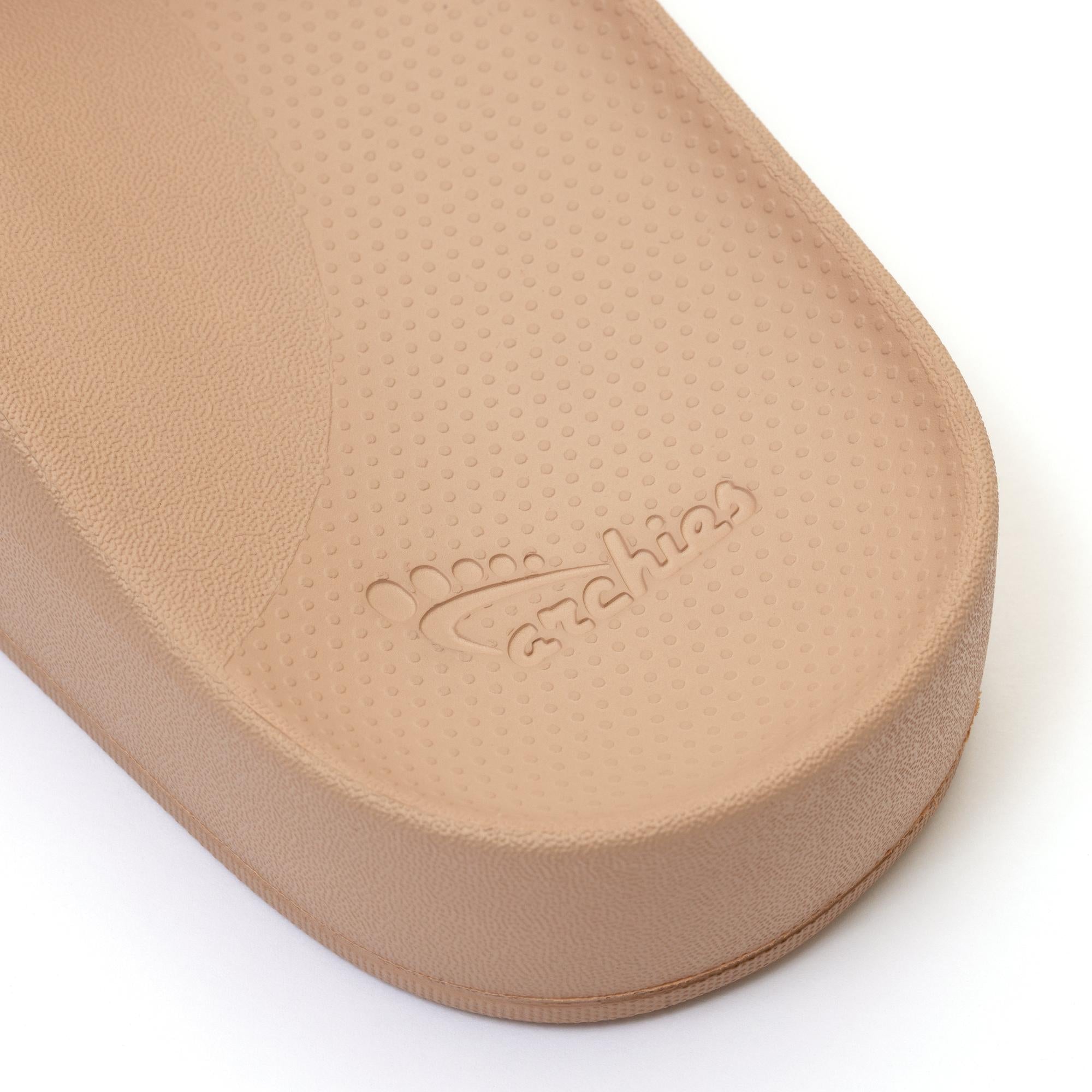 Archies Arch Support Slides Classic Unisex Tan Waterproof Arch Support Slider Sandals