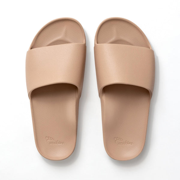 Archies Arch Support Slides Classic Unisex Tan Waterproof Arch Support Slider Sandals