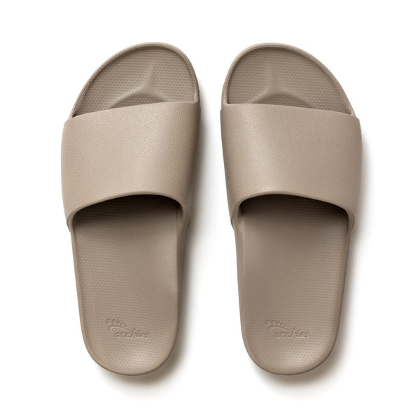 Archies Arch Support Slides Classic Unisex Taupe Waterproof Arch Support Slider Sandals