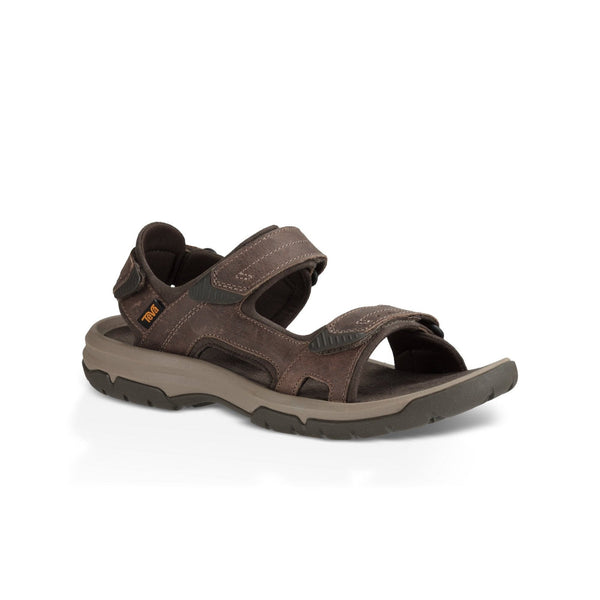 Teva Langdon Mens Walnut Leather Touch Fastening Sandals-elevate your sole