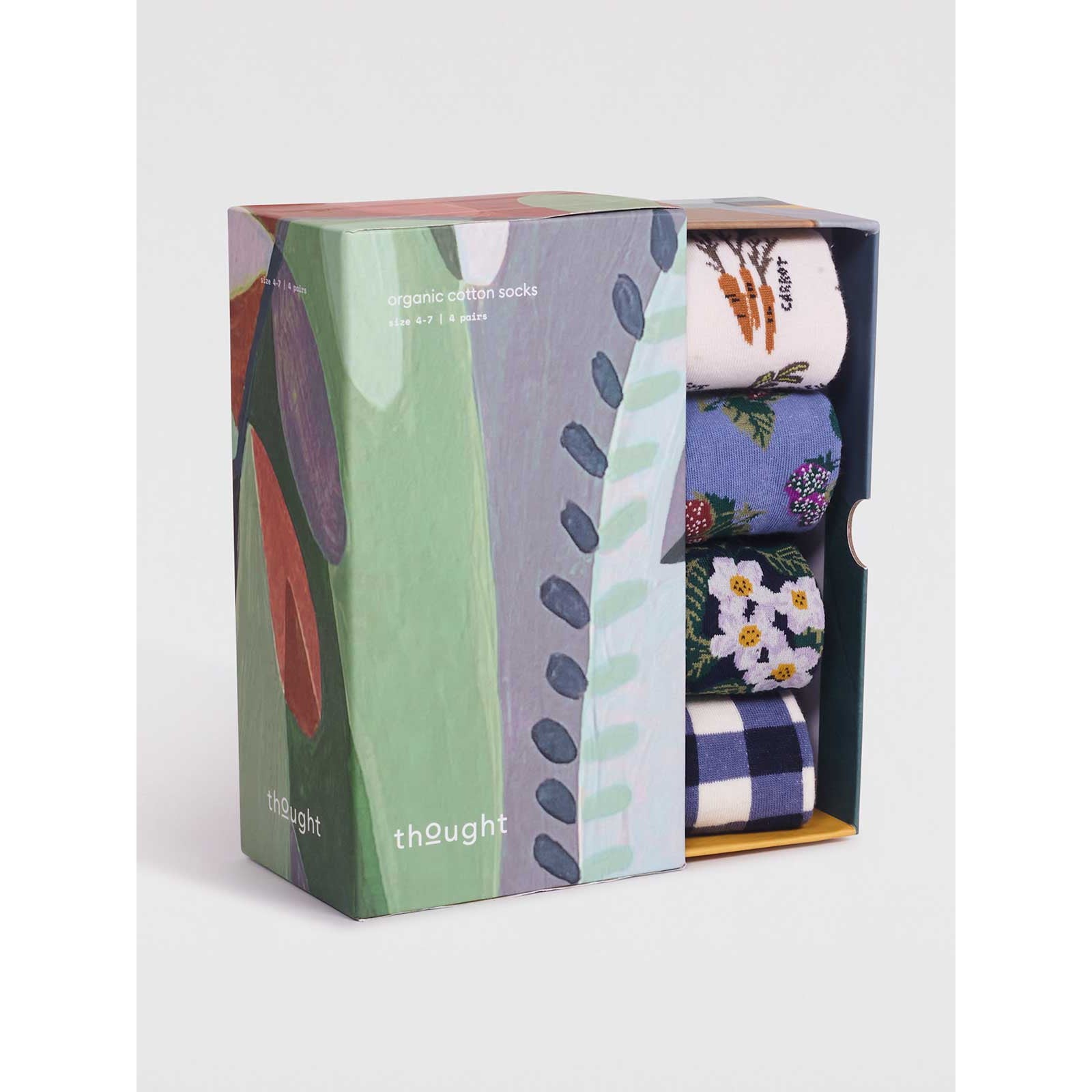 Thought SBW 6702 Granger Ladies Organic Cotton Gardening Sock Gift Box 4 Pack-elevate your sole