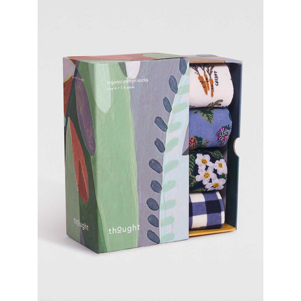 Thought SBW 6702 Granger Ladies Organic Cotton Gardening Sock Gift Box 4 Pack-elevate your sole