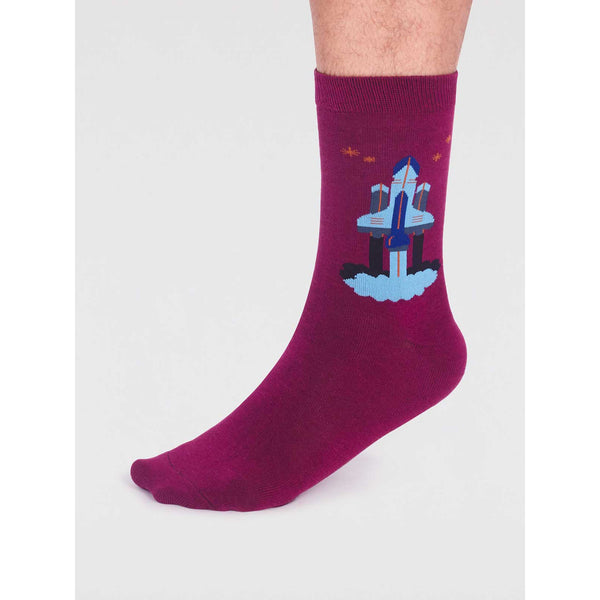 Thought SPM 812 Onyx Mens Organic Cotton Rocket Socks-elevate your sole