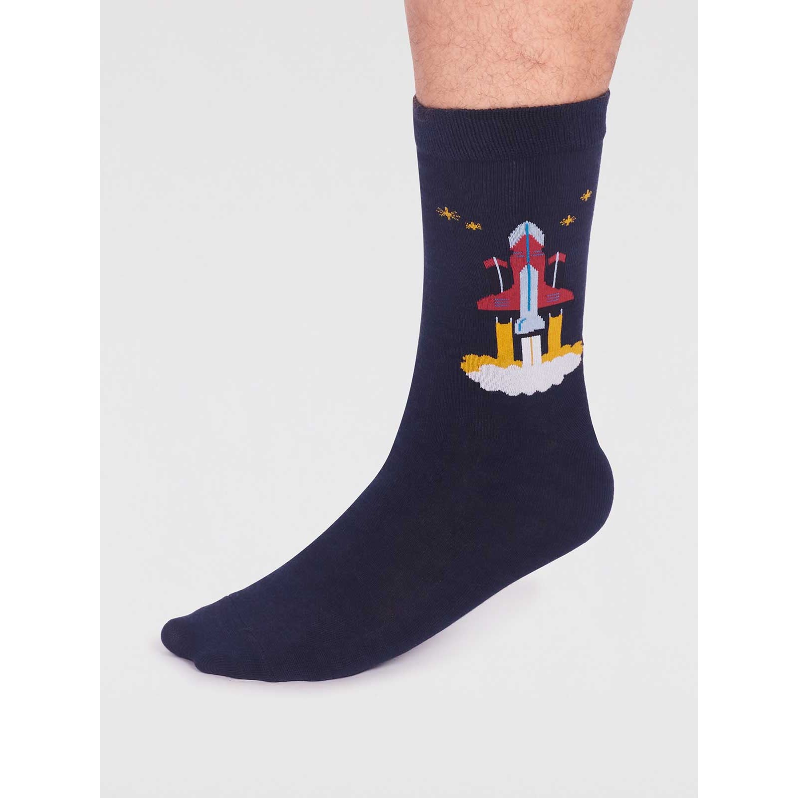 Thought SPM 812 Onyx Mens Organic Cotton Rocket Socks-elevate your sole