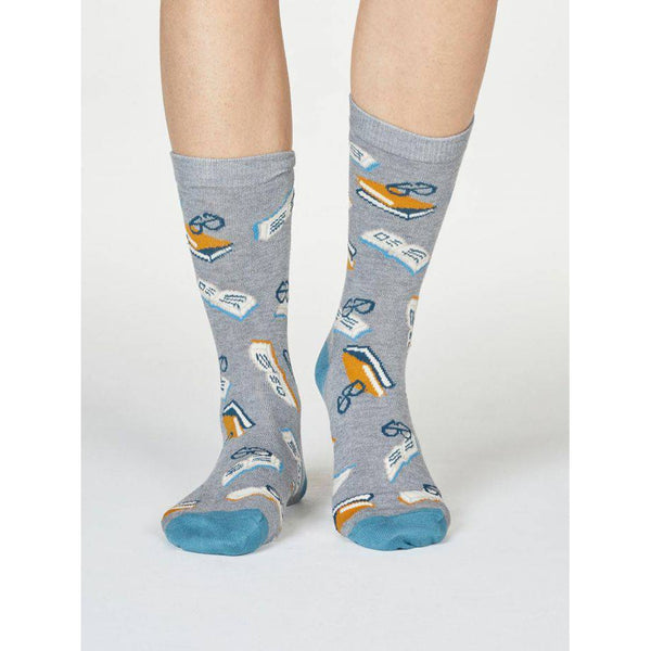 Thought SPW 669 Marey Ladies Bookworm Bamboo Socks-elevate your sole