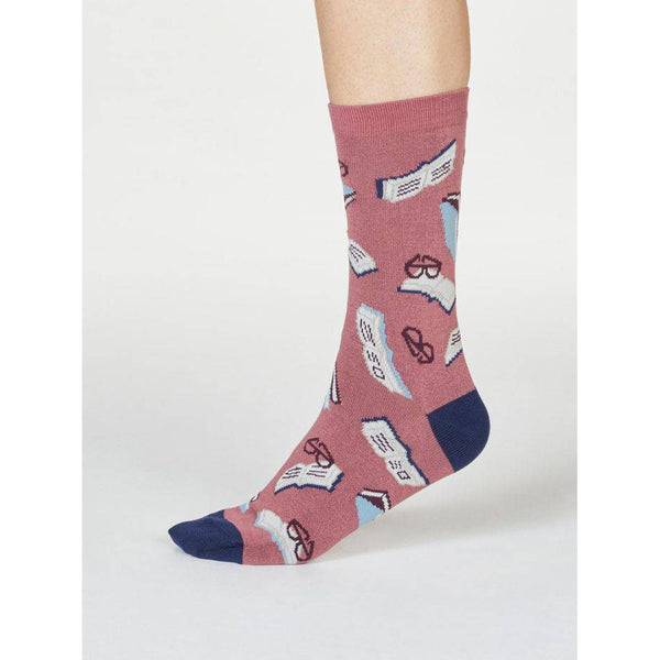 Thought SPW 669 Marey Ladies Bookworm Bamboo Socks-elevate your sole