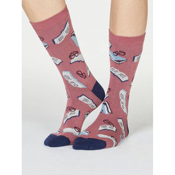 Thought SPW 669 Marey Ladies Bookworm Bamboo Socks-elevate your sole