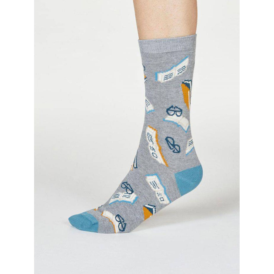 Thought SPW 669 Marey Ladies Bookworm Bamboo Socks-elevate your sole