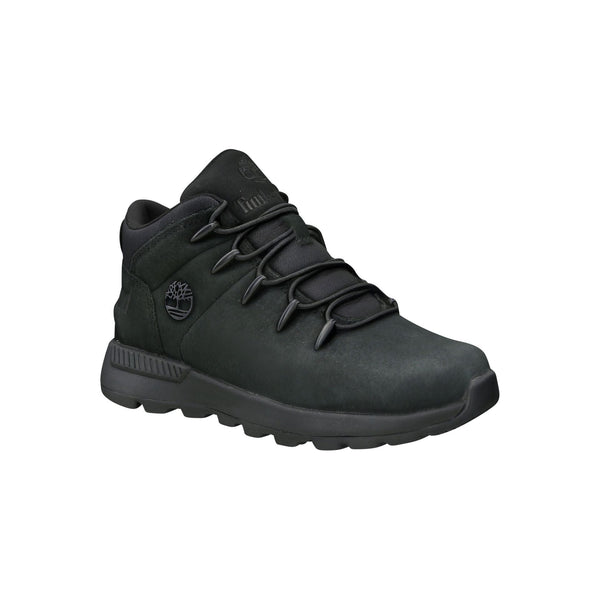 Timberland Sprint Trekker Jet Black Leather Kids Mid Boots-elevate your sole