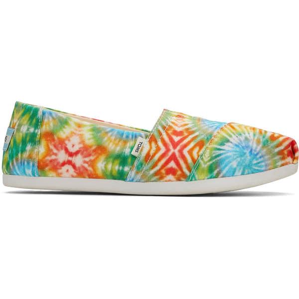 Toms Alpargata 10017812 Ladies Red Multi Textile Vegan Slip On Shoes-elevate your sole