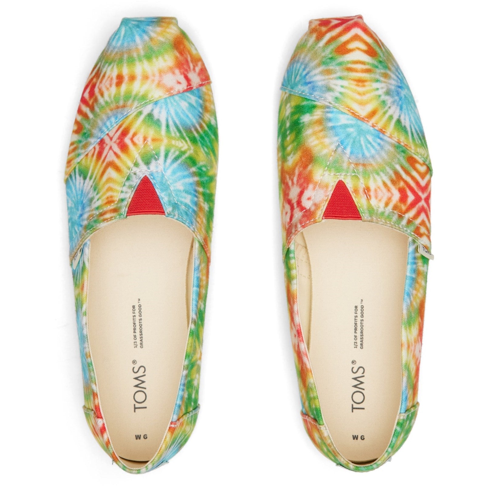 Toms Alpargata 10017812 Ladies Red Multi Textile Vegan Slip On Shoes-elevate your sole
