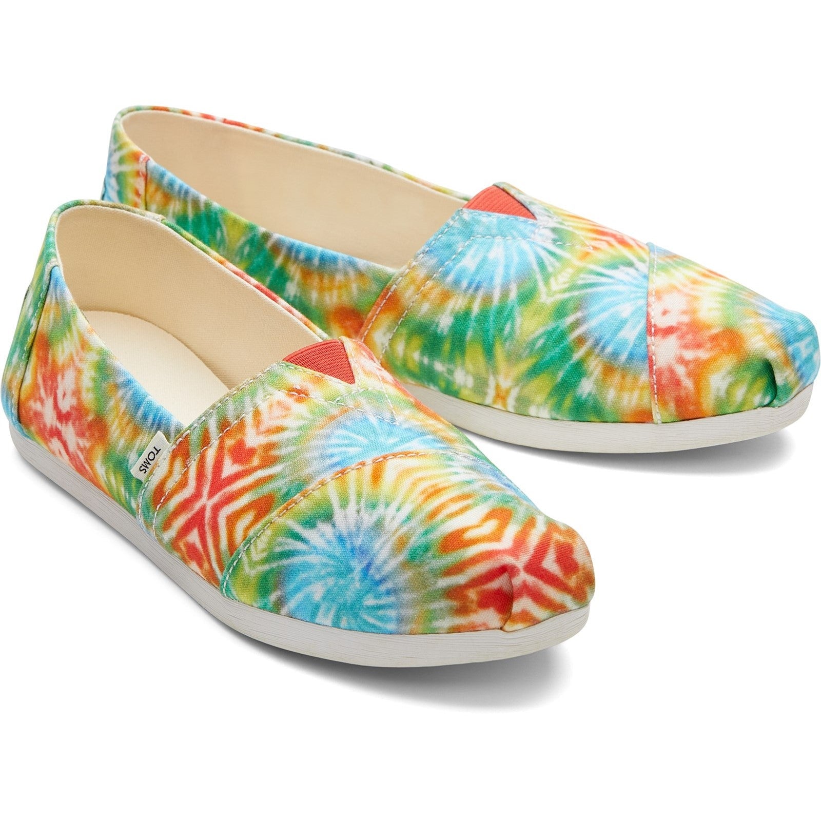 Toms Alpargata 10017812 Ladies Red Multi Textile Vegan Slip On Shoes-elevate your sole