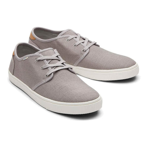 Toms Carlo 10013285 Mens Drizzle Grey Textile Vegan Lace Up Shoes-elevate your sole