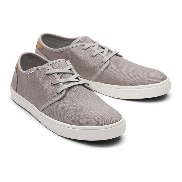 Toms Carlo 10013285 Mens Drizzle Grey Textile Vegan Lace Up Shoes-elevate your sole