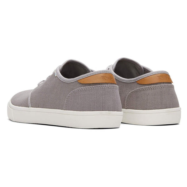 Toms Carlo 10013285 Mens Drizzle Grey Textile Vegan Lace Up Shoes-elevate your sole