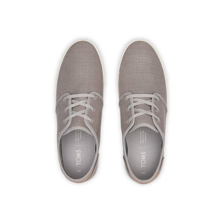 Toms Carlo 10013285 Mens Drizzle Grey Textile Vegan Lace Up Shoes-elevate your sole
