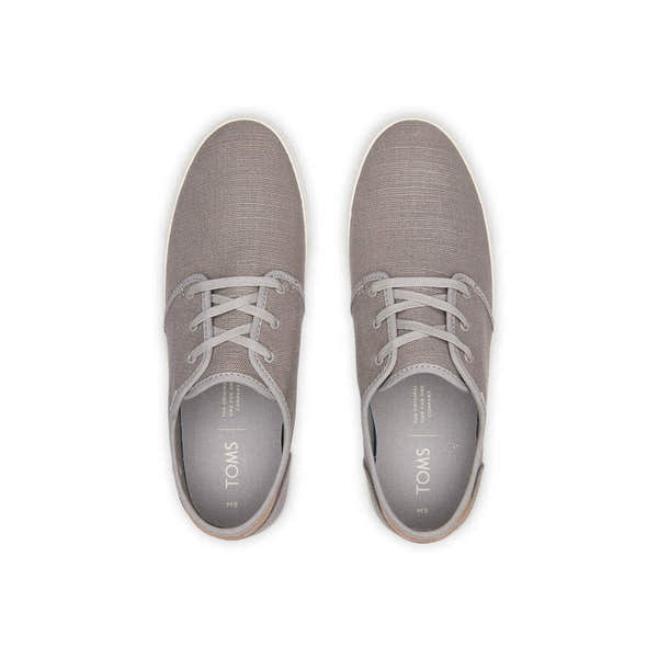 Toms Carlo 10013285 Mens Drizzle Grey Textile Vegan Lace Up Shoes-elevate your sole