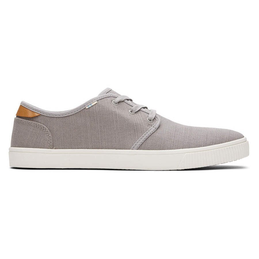 Toms Carlo 10013285 Mens Drizzle Grey Textile Vegan Lace Up Shoes-elevate your sole