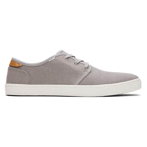 Toms Carlo 10013285 Mens Drizzle Grey Textile Vegan Lace Up Shoes-elevate your sole