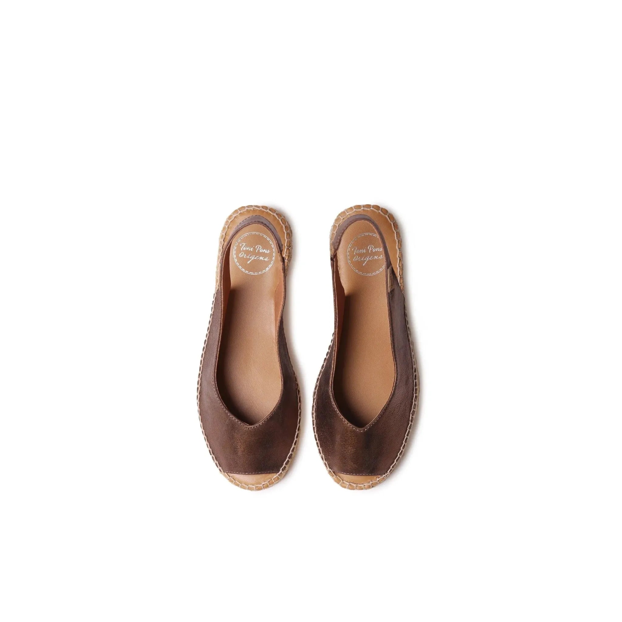 Toni Pons Erica-AS ladies bronze leather elasticated sandals, Portuguese breezy summer footwear with stylish stitching.