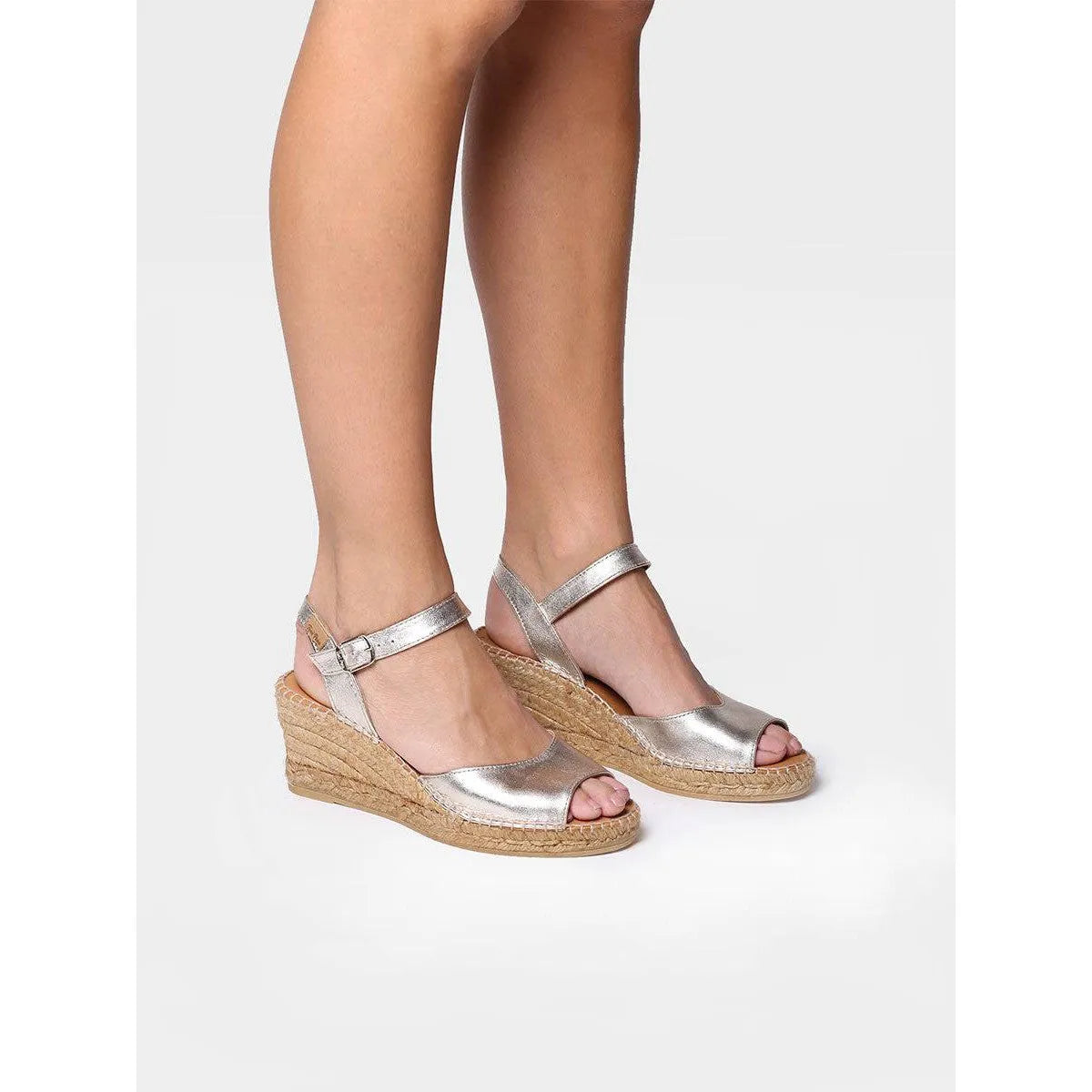 Toni Pons Sia-P Ladies Spanish Platinum Leather Buckle Sandals-elevate your sole