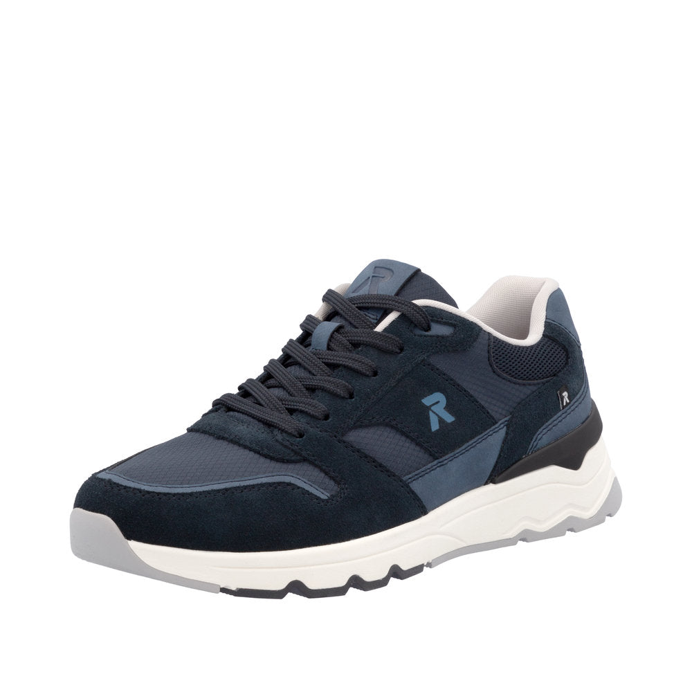 Rieker U0905-14 Mens Black Textile Lace Up Trainers